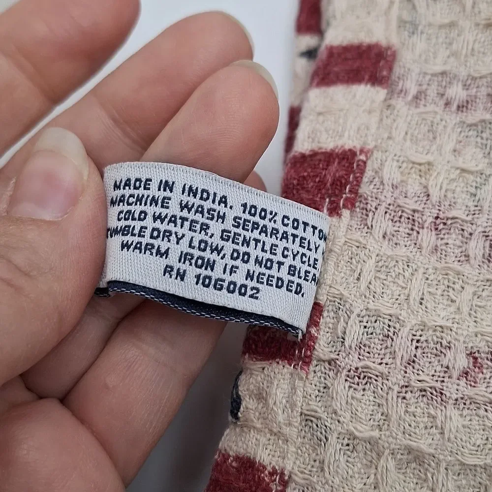Waffle Knit patriotic American flag Kitchen Towels